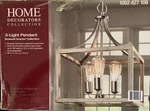 Home Decorators Boswell Quarter 14 3-LIGHT Brush Nickel + Painted Wood Accent. Fixed Price $80.00.