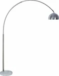 Tall Steel Adjustable Arching Floor Lamp With Marble Base Metal Shade 81''H. Fixed Price $175.00.