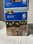 (6) Hampton Bay Solar Outdoor Led Ribbed Lens Landscape Black Pathway Lights. Fixed Price $39.99.
