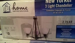Home Impressions New Yorker 3 Light Chandelier Bronze 19"X18" Like Canarm. Fixed Price $54.99.