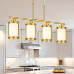 Osimir Kitchen Island Lighting, Light, Linear, Gold Milk Glass. Fixed Price $142.06.