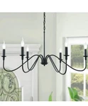 Black CHANDELIER,6-LIGHT Rustic Industrial Iron Chandeliers For Dining Room. Fixed Price $39.95.