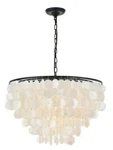 Chandelier Black Modern Sea Shell Pendant Kitchen Light Dining Room Fixture 25". Fixed Price $481.69.