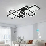 Genoci 35.4 In. Modern Black Rectangle Led Flush Mount Light With Remote. Fixed Price $75.95.