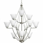 Progress Lighting P4687-09 Med 3-TIER Chandelier, 12-100-WATT. Fixed Price $748.00.