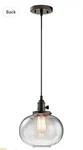 Kichler Avery 9.75" 1 Light Mini Pendant With Clear Seeded Glass Olde Bronze. Fixed Price $112.32.