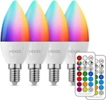 Hekee E12 Candelabra Led Light Bulbs, Rgb Color Changing, Remote Control, 2700K. Fixed Price $18.99.