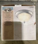 Hampton Bay 370830 - Flush Mount Fixture Brushed Nickel Finish Frosted Glass. Fixed Price $19.99.