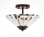 Alsy 11 In. 2-LIGHT Matte Black Semi-flush Mount With Clear Glass Faceted Shade. Fixed Price $54.95.