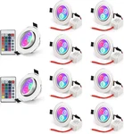 10-PACK 3W Rgb Led Recessed Lights With Remote Control. Fixed Price $109.99.