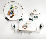 The Snowman Miniature Pottery Candle Dining Plate Set 2000 Sony Plaza Old Rare. Fixed Price $120.00.