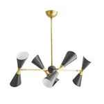 Black Brass Italian Arteriors Chandelier Mid Century Sputnik Stilnovo Light 4. Fixed Price $300.30.