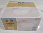Hampton Bay 11IN Ceiling Light Fixture Ribbed Glass Dome Frosted/white 385740. Fixed Price $15.95.