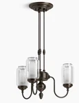 Kohler Lighting Artifacts 22" Chandelier K-22657-CH03-BZL Oil-rubbed Bronze. Fixed Price $800.00.