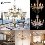 Elegant Crystal Glass Ceiling Pendant Lighting Fixture 4-15 Lights Chandelier Us. Fixed Price $114.62.