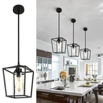 1-LIGHT Black Pendant Fixture Farmhouse Iron Cage Metal L.... Fixed Price $57.92.