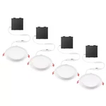 Commercial Electric 6" Canless Led Recessed Light Baffle Selectable Cct 4-PACK. Fixed Price $19.00.