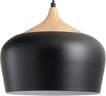 (3) Karmiqi Modern Pendant Light With Led Bulb, Wood Pattern Metal Shade. Fixed Price $60.00.