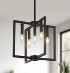 Bosomfr 5-LIGHT Black Modern Farmhouse Chandelier. Fixed Price $70.00.