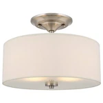 Kira Home Addison 13 Modern Drum Semi Flush Mount Off-white Fabric Shade. Fixed Price $142.98.