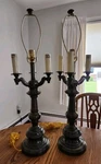 Stiffel Solid Brass 6-WAY 4 Bulb Light Table Lamp Bronze Finish High Quality. Fixed Price $160.00.