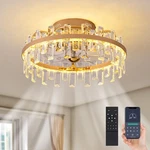 Crossio 20" Crystal Ceiling Fans With Lights Remote Control Dimmable 6 Speeds.... Fixed Price $205.02.