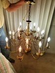 Hunter MODEL#12594 Classic Polished Brass 16LIGHT 3TIER Williamsburgh Chandelier. Fixed Price $113.00.