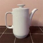 Vintage Impressions By Daniele Stoneware Coffee Pot White Light Blue Trim Japan. Fixed Price $28.50.