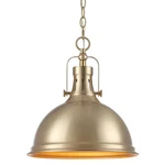 Belle 14" Modern Industrial Pendant Light Brass Gold Kitchen Island Dome Chandel. Fixed Price $59.96.