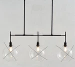 Pottery Barn Glass Globe 3 Light Linear Chandelier Bronze 1 $809 Nib (open Box). Fixed Price $100.00.