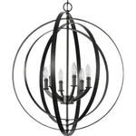 Progress Lighting Equinox Collection Black Six-light Sphere Pendant. Fixed Price $574.05.