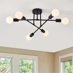 Yxth Semi Flush Mount Ceiling Fixture, 6 Lights Modern Sputnik Black. Fixed Price $30.29.