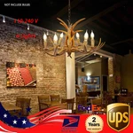 6-LIGHTS Rustic Deer Horn Antler Chandelier Pendant Ceiling Lamp Fixture. Fixed Price $85.66.