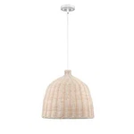 Millennium Lighting Elise 16 Inch Wide Ratten Shade Pendant Ceiling Light, White. Fixed Price $174.99.