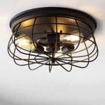 Jonathan Y Calvia 15.7 In. 3-LIGHT Farmhouse Metal Cage Flush Oil Rubbed Bronze. Fixed Price $139.95.