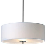 Maxim 10014 Nickel Bongo 18"W 3-LIGHT Fabric Drum Pendant / Ceiling. Fixed Price $125.80.