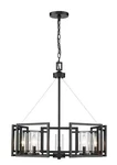 Golden Lighting Marco Chandelier, Matte Black/clear Glass 6068-5BLK. Fixed Price $175.00.
