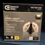 Commercial Electric 7IN Led Spin Light 3 Adjustable Heads. Fixed Price $19.99.