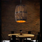 Hanging Light Wine Wood Barrel Pendant Fixture Ceiling Lamp Cafe. Fixed Price $50.20.