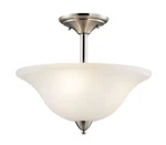 Kichler Nicholson Glass Semi Flush Ceiling Light Brushed Nickel - 42879NI. Fixed Price $50.57.