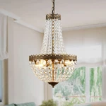 4 Lights French Empire Mini Crystal Chandelier Farmhouse Pendant Lighting, Br.... Fixed Price $137.89.