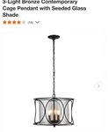 Addington Park 31786 Roatan Collection 3-LIGHT Contemporary Cage Pendant With.... Fixed Price $10.00.