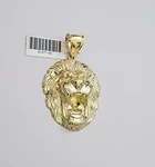 Real Yellow Gold Charm Pendant Lion Head 2 Inch For Men's 10KT / Cal. Fixed Price $847.18.