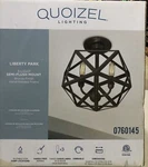 Quoizel Liberty Park 3-LIGHT 13.125-IN Bronze Semi-flush Mount. Fixed Price $89.95.