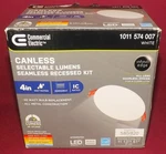 Commercial Electric 4 In Led Lumen Select Ultraslim Canless Recessed Light 92331. Fixed Price $23.74.
