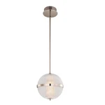 Kalco Lighting Portland 10" Led Mini Pendant, Nickel/half Clear Rib - 512111PN. Fixed Price $489.00.