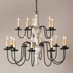 Harrison 15-ARM Two Tier Wood Chandelier Vintage White Primitive Light Country. Fixed Price $854.95.