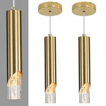 2 Pack Modern Gold Pendant Light Fixture, Acrylic Bubble Cylinder Hanging Lig.... Fixed Price $70.57.