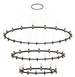 Eurofase Albany 3-TIER 51-LIGHT Led Chandelier, Black/brass/white 37046-019. Fixed Price $6000.00.