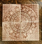 Usetco 12 Maple Leaf Tile Medallion Plumfield Glaze Architectural Accent, C1890. Fixed Price $475.00.